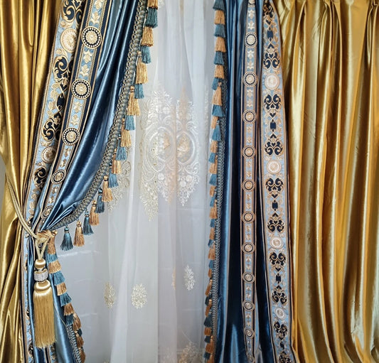 Custome made Simple and Elegant Curtain,100% Blackout Cotton, Double Pinch Pleat, Extra Wide Extra length, Soft & Smooth touch in 16 colors.