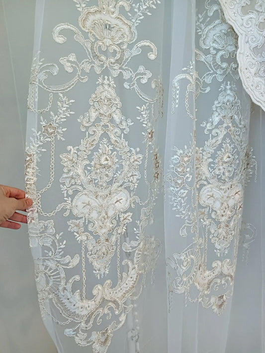 luxury sheer curtain Embroidery sheer for living room, dining room, bedrooms